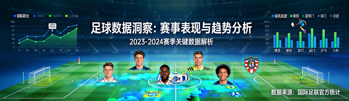 足球数据可视化专题报道Banner，展示复杂的图表和数据分析